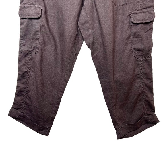 NWT Old Navy Y2K Brown Linen Low Rise Cargo Utility Capri Women’s Pants Sz 10 - Picture 5 of 11